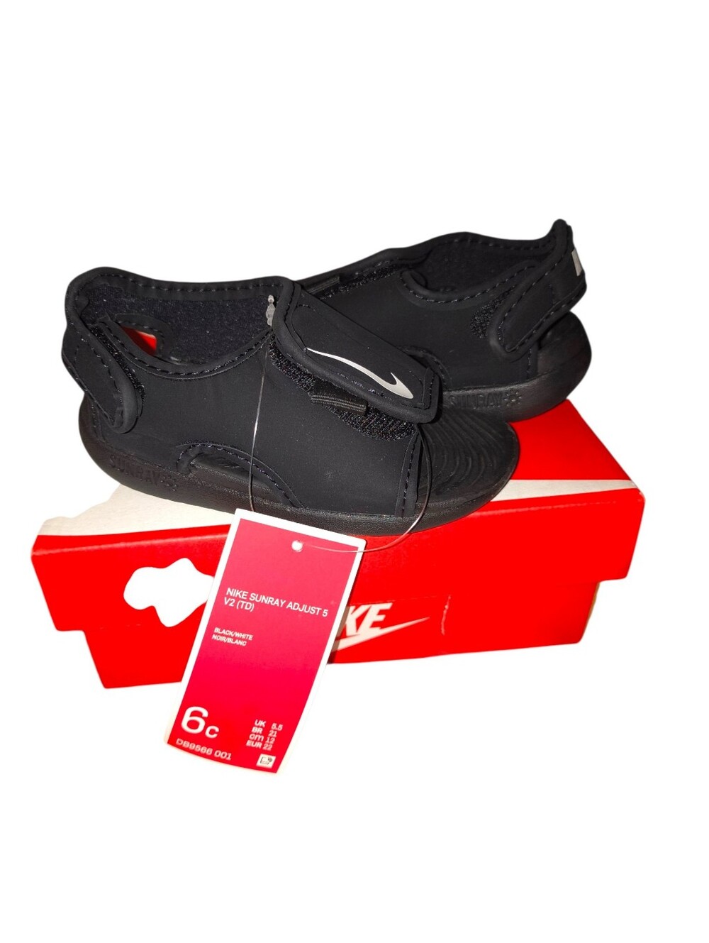 Nike Kids Black Adjustable Velcro Sandals